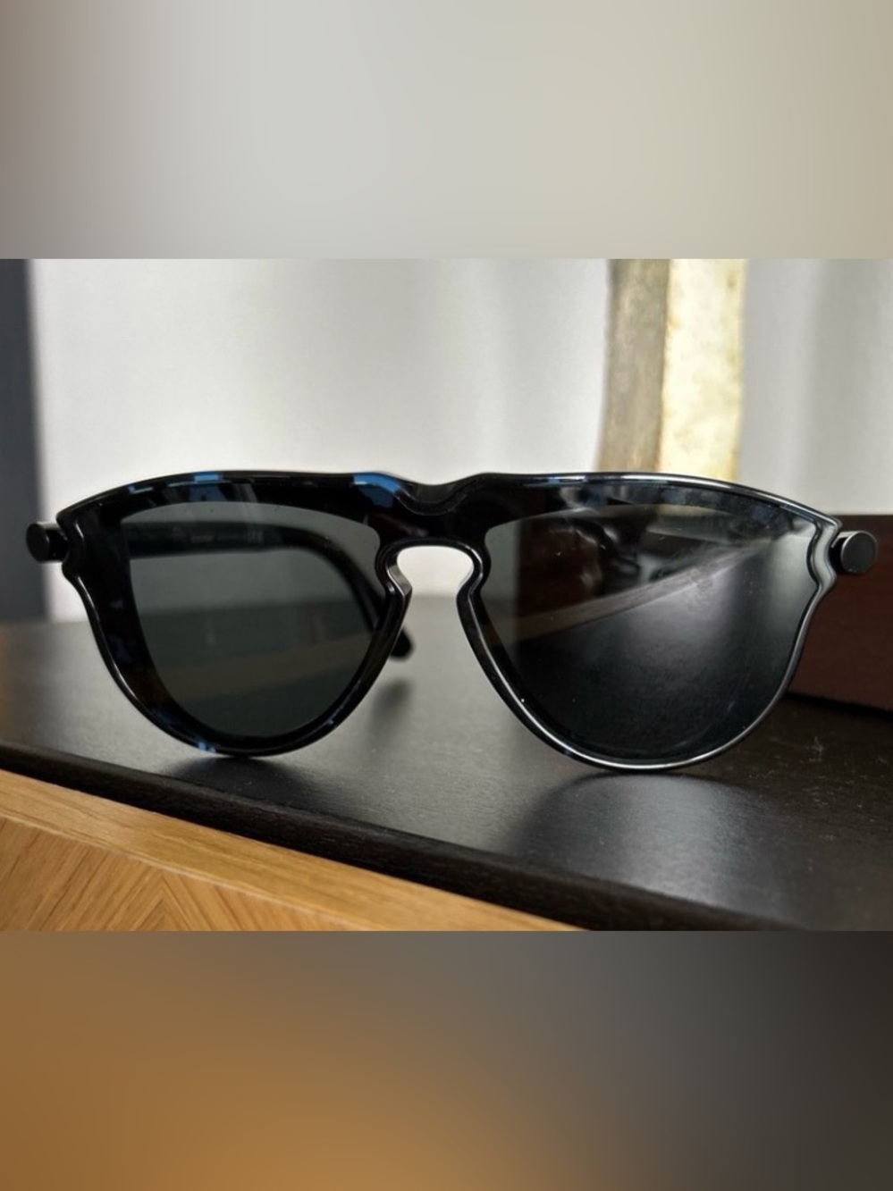 Burberry BE4417U Black Sunglasses Blue Frame Detail 58mm ⭐